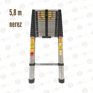 Teleskopický nerezový žebřík RONO STANDARD 5,8 m